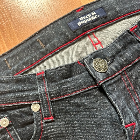 Dark Blue Jeans with Red Stitching - Picture 5 of 9